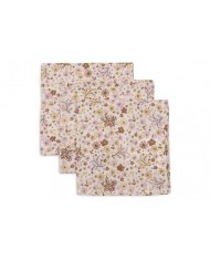 Lot de 3 Serviettes Gaze de Coton 31x31cm - Flower Fairies Lot de 3 Serviettes Gaze de Coton 31x31cm - Flower Fairies