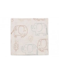 Lot de 3 Serviettes Gaze de Coton 31x31cm - Elephant Tales Lot de 3 Serviettes Gaze de Coton 31x31cm - Elephant Tales