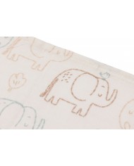 Lot de 3 Serviettes Gaze de Coton 31x31cm - Elephant Tales Lot de 3 Serviettes Gaze de Coton 31x31cm - Elephant Tales
