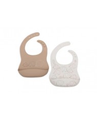 Lot de 2 Bavoirs Silicones - Elephant Tales