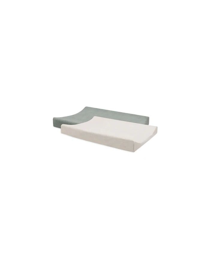 Housse matelas à Langer Éponge 50x70cm Sea Green/Ivory - 2 Unités