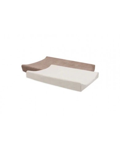 Housse matelas à Langer Éponge 50x70cm Milky Coffee/Ivory - 2 Unités