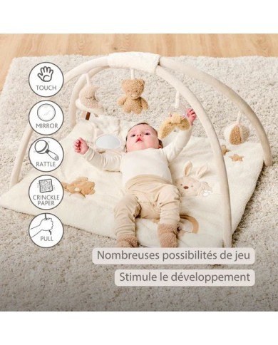 Tapis de jeu Teddy avec arches carré - 70 x 80 cm