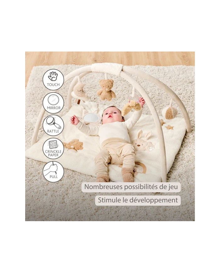 Tapis de jeu Teddy avec arches carré - 70 x 80 cm
