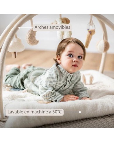 Tapis de jeu Teddy avec arches carré - 70 x 80 cm