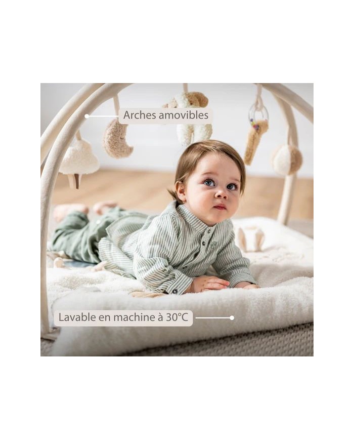 Tapis de jeu Teddy avec arches carré - 70 x 80 cm