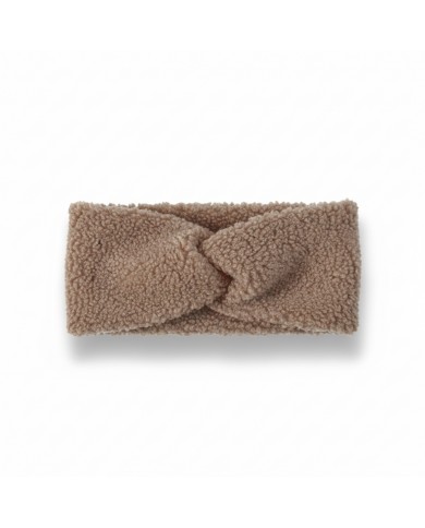 Bandeau croisé bouclette biscuit