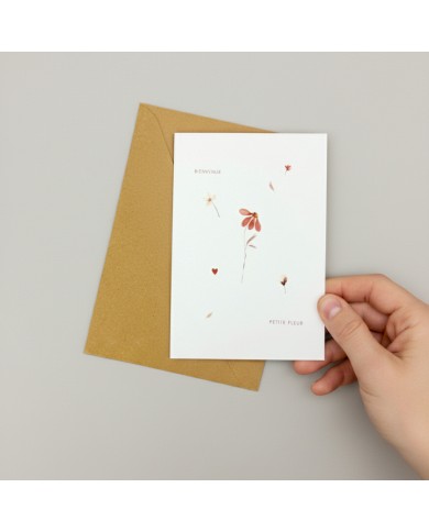 Carte de voeux "Bienvenue Petite Fleur"