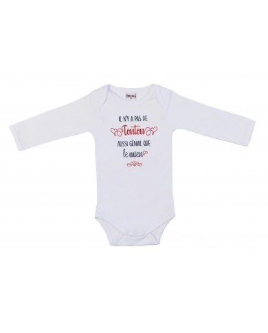 Body manches longues "Il n'y a pas de tonton aussi génial" blanc