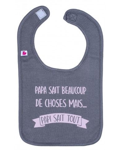 Bavoir "Papi sait tout" antra/rose