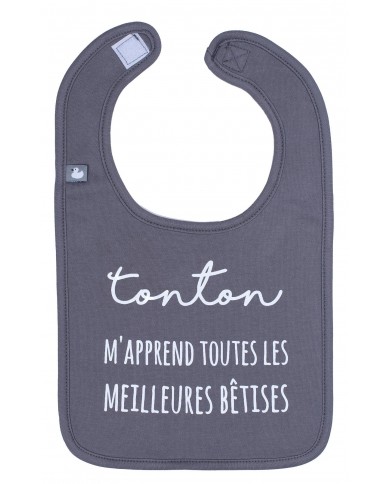 Bavoir "Tonton m'apprend les meilleures bêtises" antra