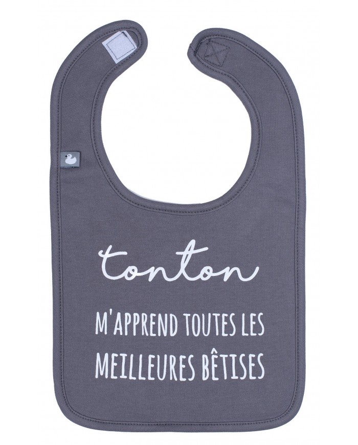 Bavoir "Tonton m'apprend les meilleures bêtises" antra
