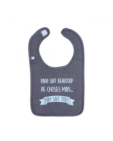 Bavoir "Papi sait tout" antra/bleu