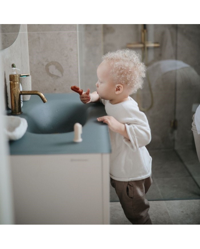 Brosse à dents doigt mushie Clay/Shifting sand