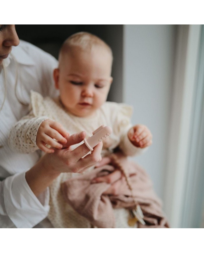 Brosse à dents doigt mushie Stone/Tradewinds
