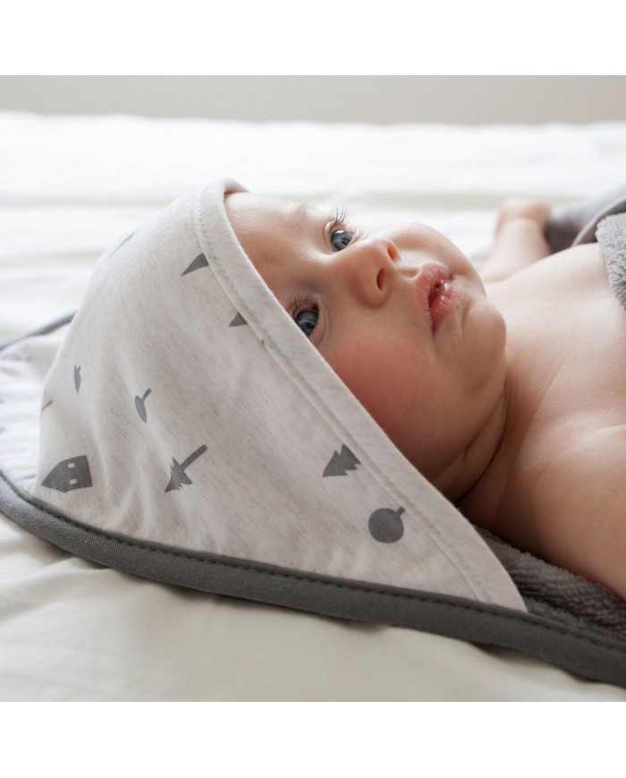 Cape de bain terry 90x90cm - Motif scandinave