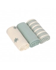 Lot de 3 tétras en coton 60 x 60 cm - Tiny Team, champignon