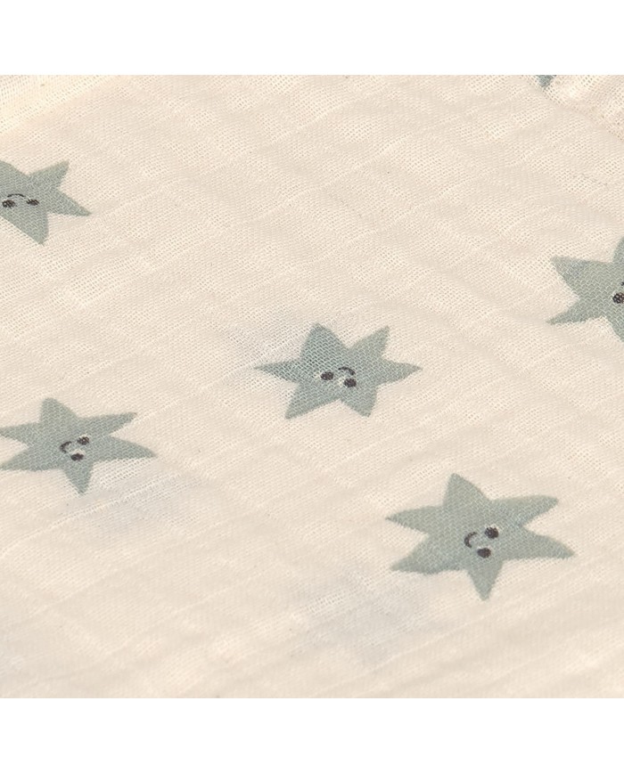 Lot de 3 tétras en coton 60 x 60 cm - Tiny Team, granite vert