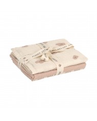 Lot de 3 tétras en coton 60 x 60 cm - Tiny Team, champignon