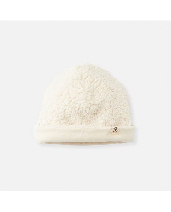 Bonnet réversible en Teddy - 0-6 mois - Off White