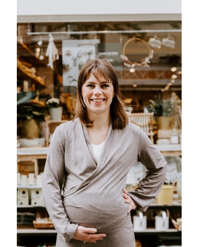 T-shirt manches longues d'allaitement - Glow Hazel Brown