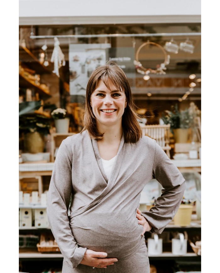 T-shirt manches longues d'allaitement - Glow Hazel Brown