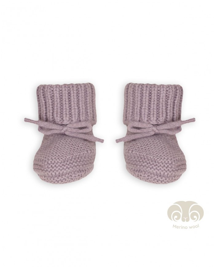 Chaussons bébé en laine Mérinos - Rose - 6-12 mois