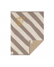 Couverture 80x100 cm - Coton Bio, Rayé nature taupe