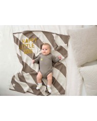 Couverture 80x100 cm - Coton Bio, Rayé nature taupe