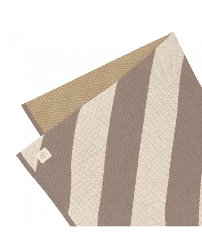 Couverture 80x100 cm - Coton Bio, Rayé nature taupe