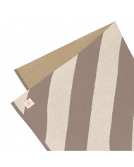 Couverture 80x100 cm - Coton Bio, Rayé nature taupe