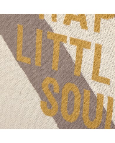 Couverture 80x100 cm - Coton Bio, Rayé nature taupe