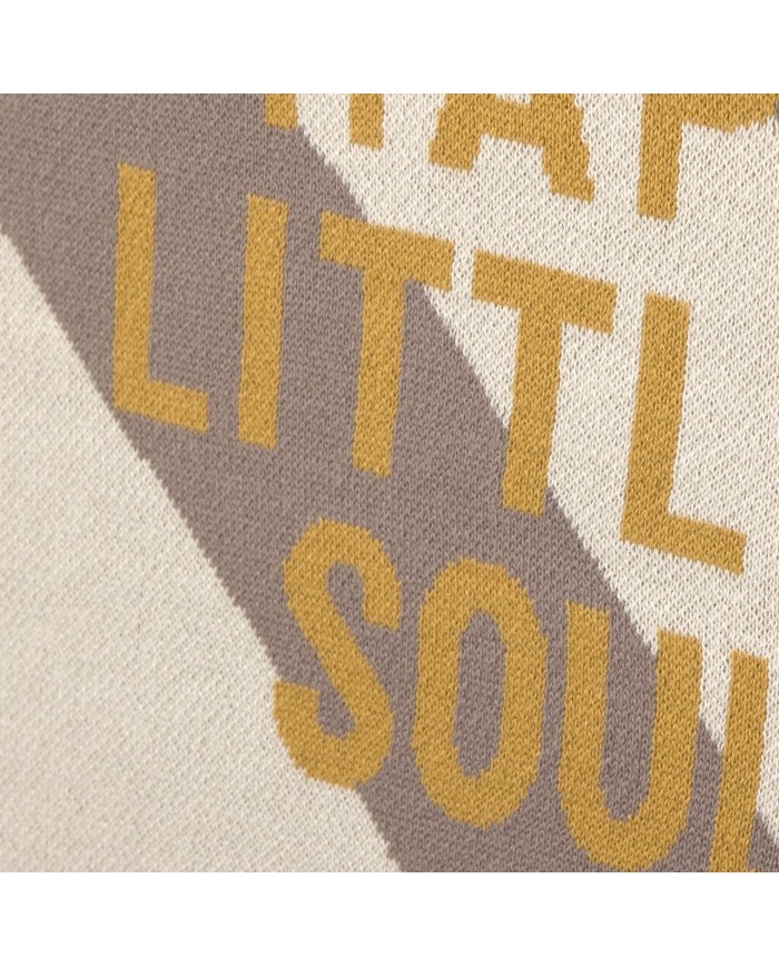 Couverture 80x100 cm - Coton Bio, Rayé nature taupe