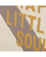 Couverture 80x100 cm - Coton Bio, Rayé nature taupe