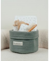 Panier de rangement en tricot bio - Kaki