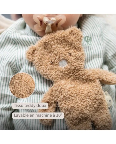Attache sucette Ours - Teddy beige