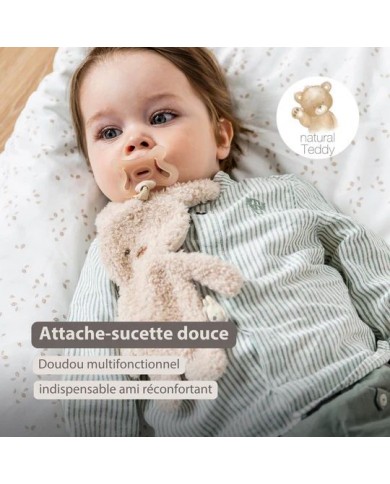 Attache sucette Lapin - Teddy écru
