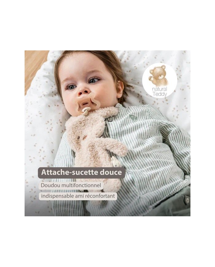 Attache sucette Lapin - Teddy écru