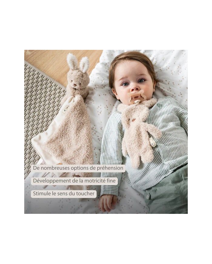 Attache sucette Lapin - Teddy écru