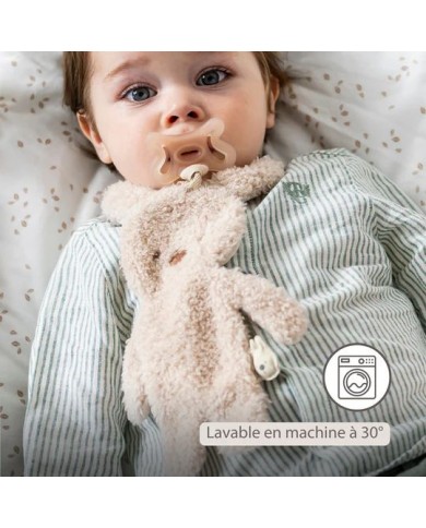 Attache sucette Lapin - Teddy écru