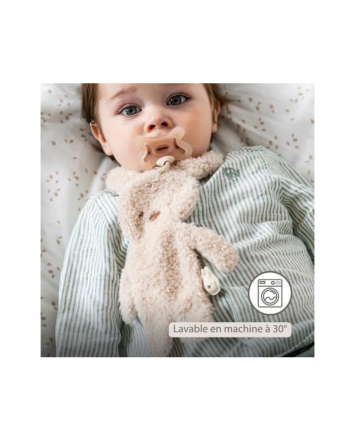Attache sucette Lapin - Teddy écru