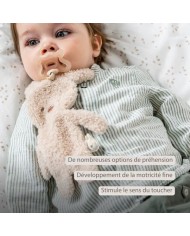 Attache sucette Lapin - Teddy beige