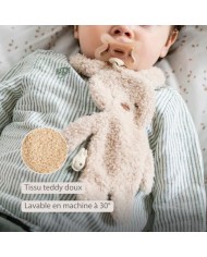 Attache sucette Lapin - Teddy beige