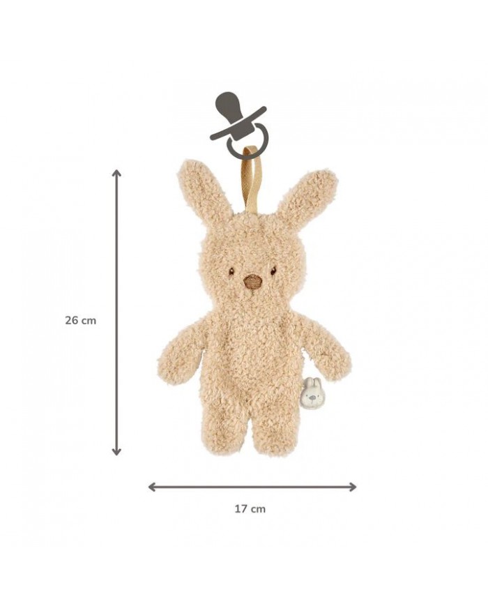 Attache sucette Lapin - Teddy beige