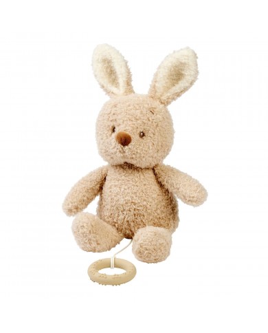 Peluche musicale 25 cm Lapin - Teddy beige