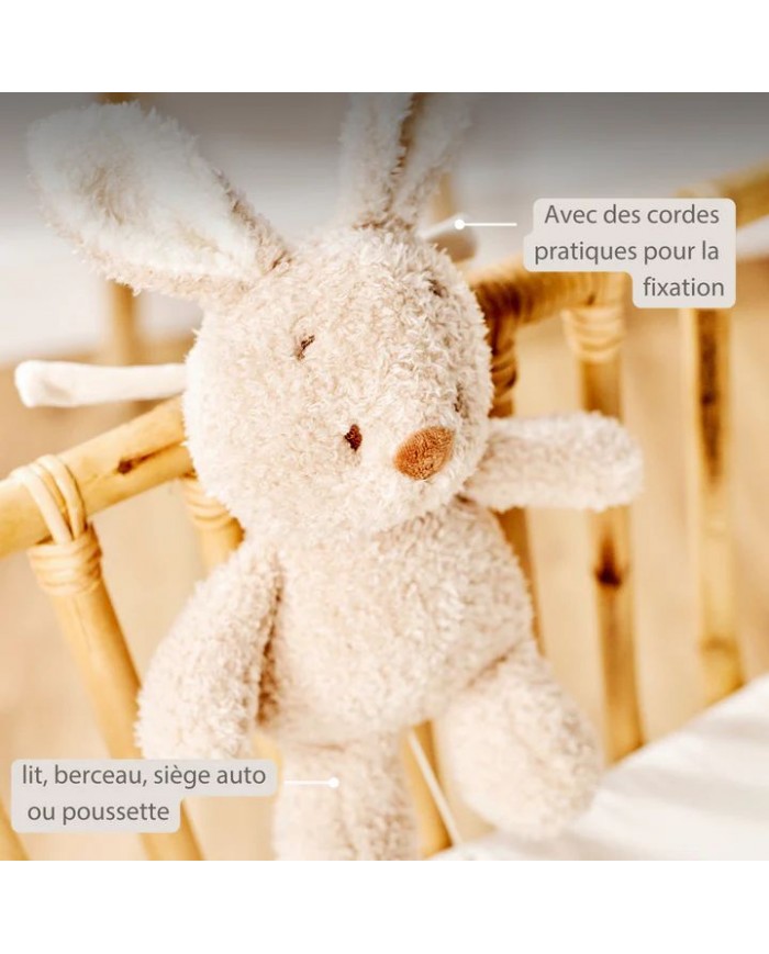 Peluche musicale 25 cm Lapin - Teddy beige