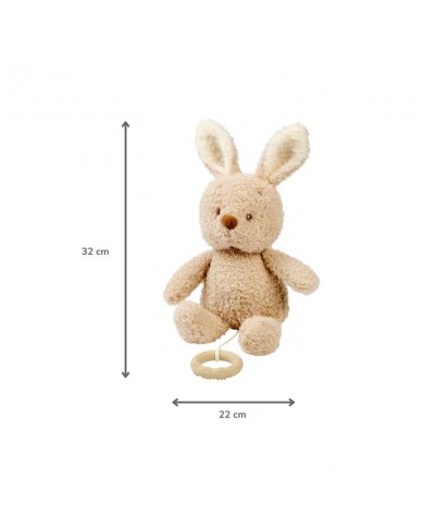 Peluche musicale 25 cm Lapin - Teddy beige