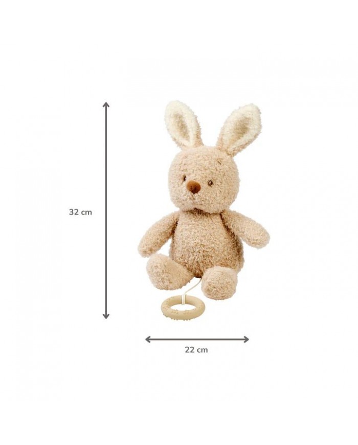 Peluche musicale 25 cm Lapin - Teddy beige