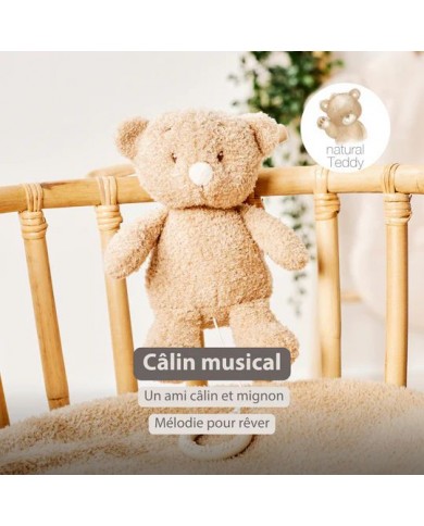Peluche musicale 25 cm Ours - Teddy Beige