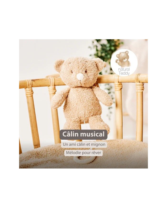 Peluche musicale 25 cm Ours - Teddy Beige